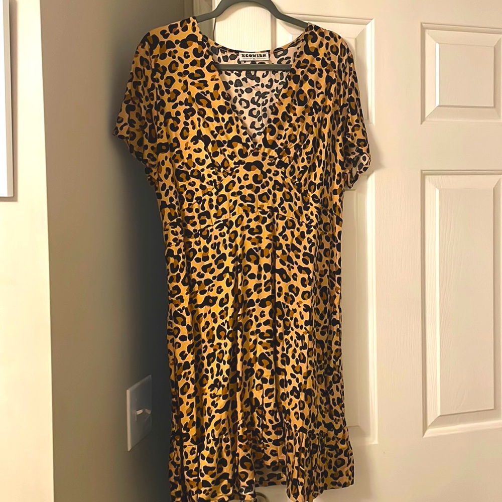 Cheetah print dress.